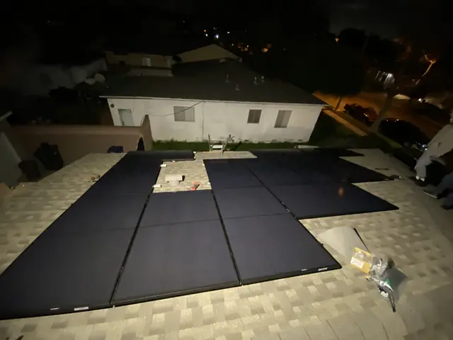 Solar array close-up in Lakewood, CA