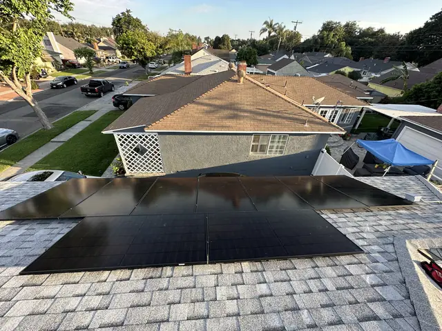 Solar array close-up in Lakewood, CA