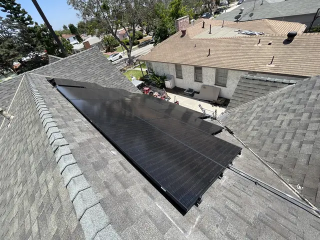 Completed residential solar project in Long Beach, CA