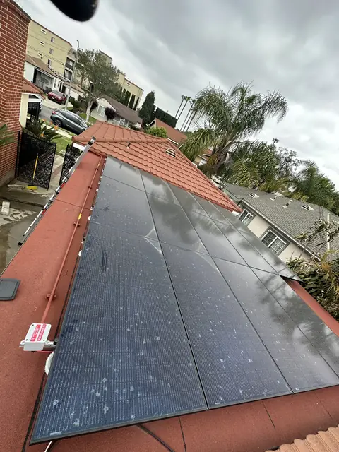 Solar array close-up in Long Beach, CA