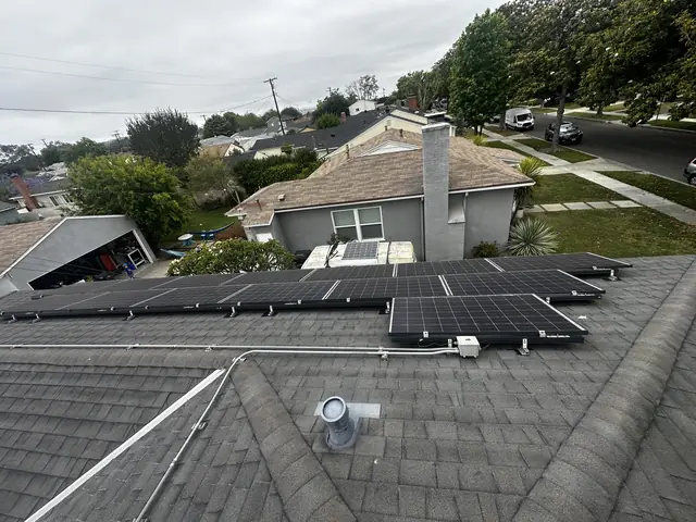 Completed residential solar project in Long Beach, CA