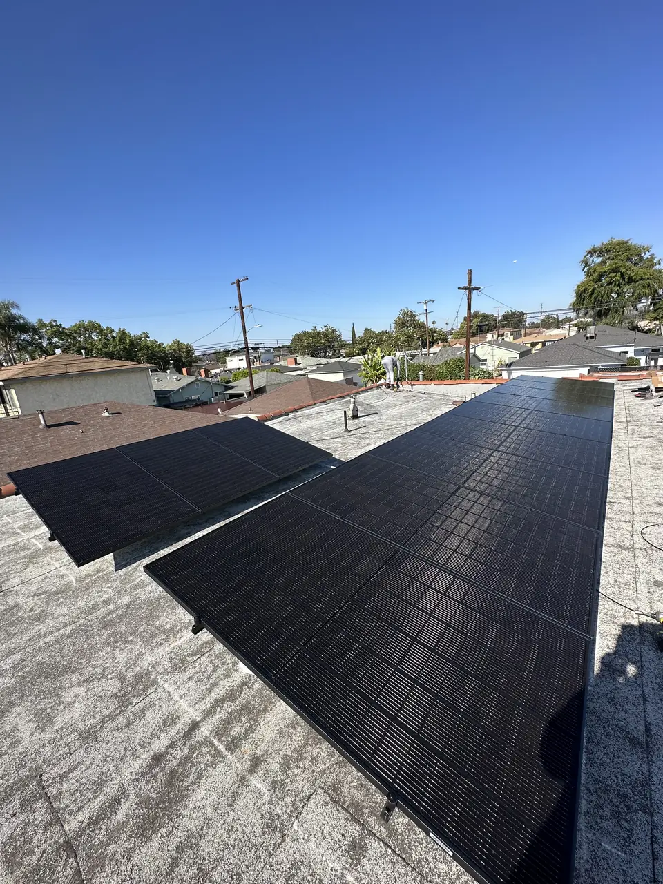 Completed residential solar project in Long Beach, CA