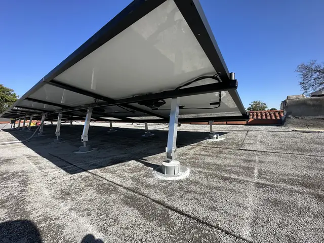 Solar array close-up in Long Beach, CA