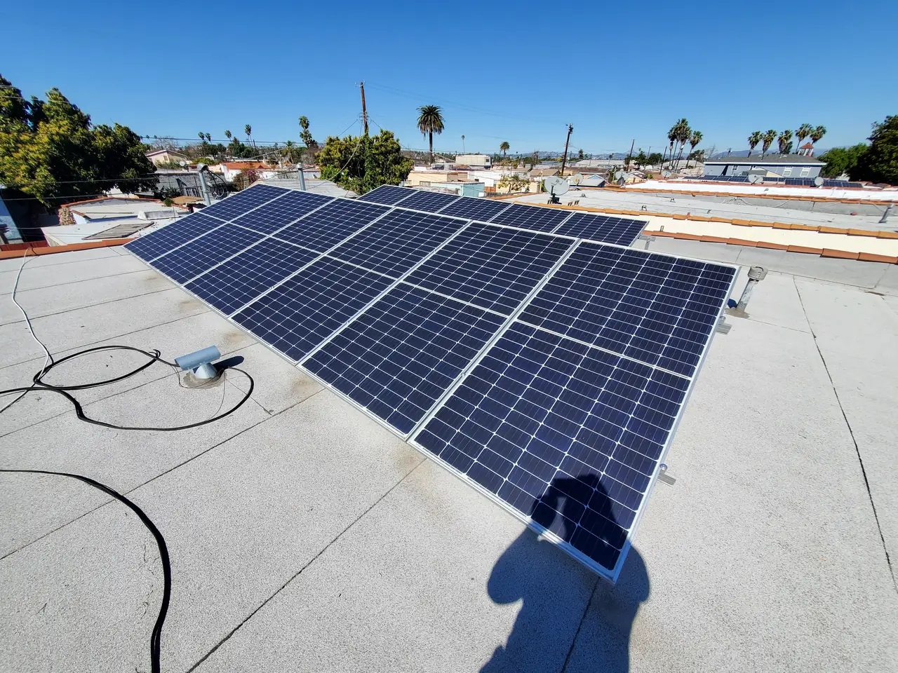 Rooftop solar installation by Cali Energy in Los Angeles, CA