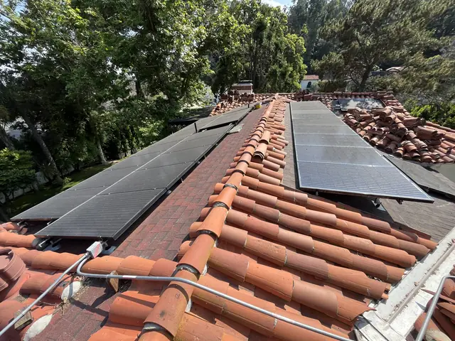 Solar array close-up in Los Angeles, CA