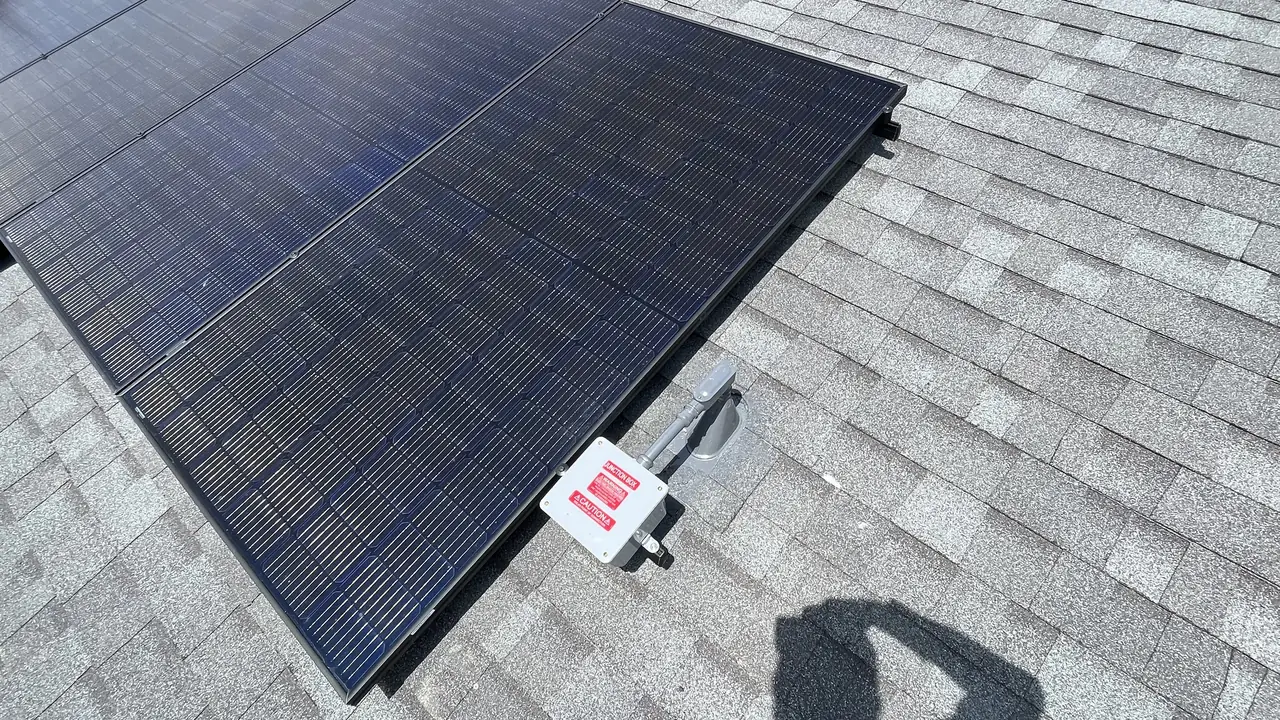 Solar array close-up in Los Angeles, CA