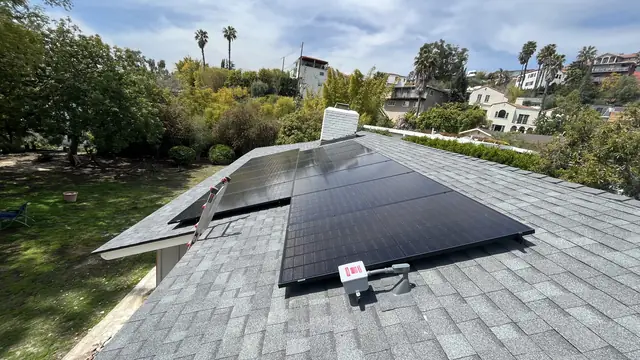 5.07 kW solar panel array on a composition shingle roof in Los Angeles, CA