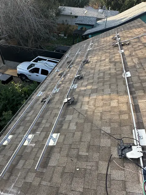 Finished rooftop solar panels on a Los Angeles home