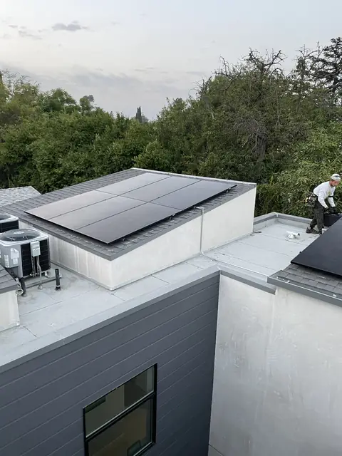 Solar array close-up in Los Angeles, CA