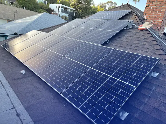 Completed residential solar project in Los Angeles, CA