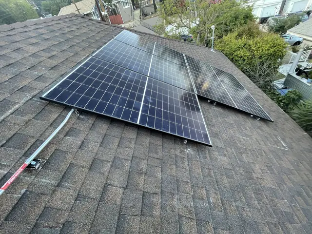 Solar array close-up in Los Angeles, CA