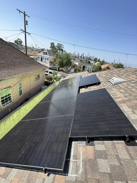 Completed residential solar project in Los Angeles, CA