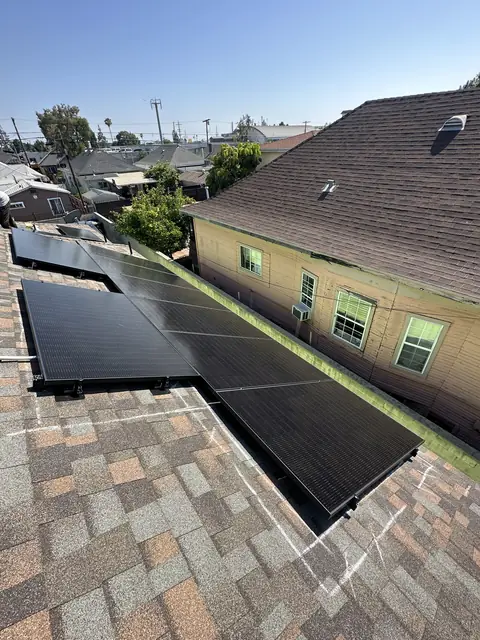 Solar array close-up in Los Angeles, CA