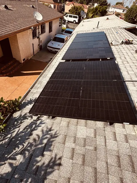 Solar array close-up in Los Angeles, CA