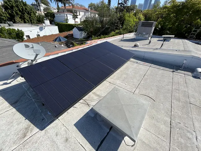 Solar array close-up in Los Angeles, CA