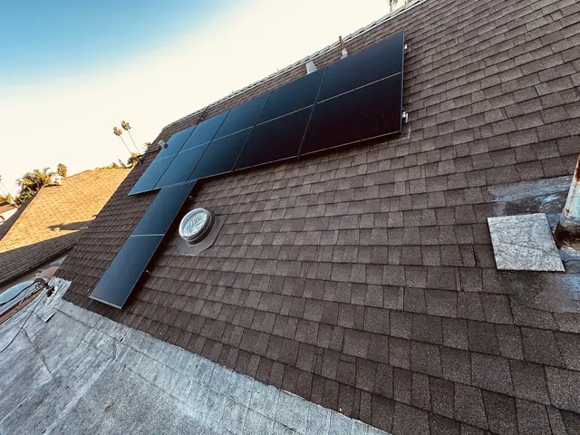 Solar array close-up in Los Angeles, CA