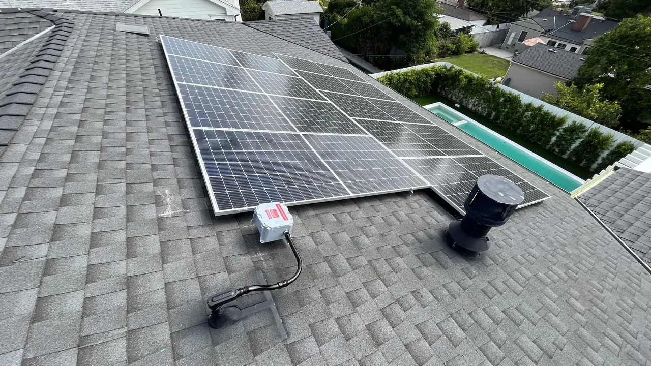 Solar array close-up in Los Angeles, CA