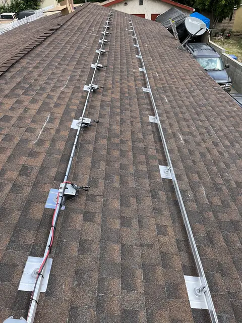 4.8 kW solar panel array on a composition shingle roof in Los Angeles, CA