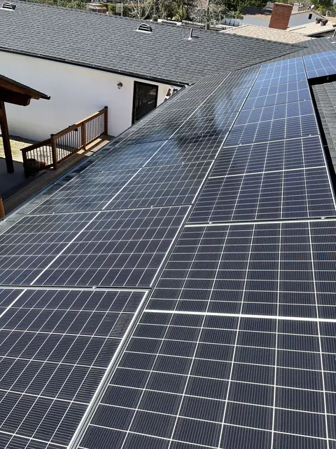 Solar array close-up in Los Angeles, CA