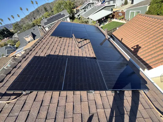 Completed residential solar project in Los Angeles, CA