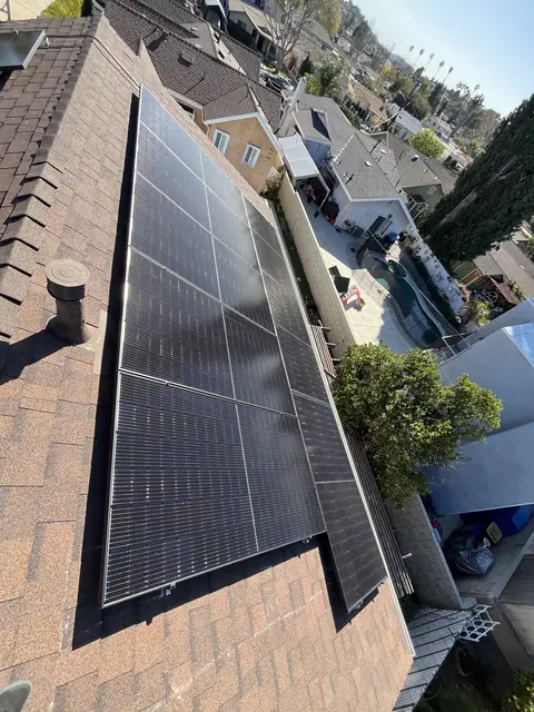 Solar array close-up in Los Angeles, CA