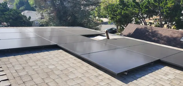 Solar array close-up in Los Angeles, CA