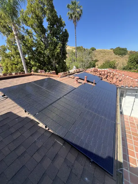 Completed residential solar project in Los Angeles, CA