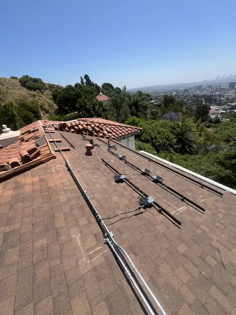 Solar array close-up in Los Angeles, CA
