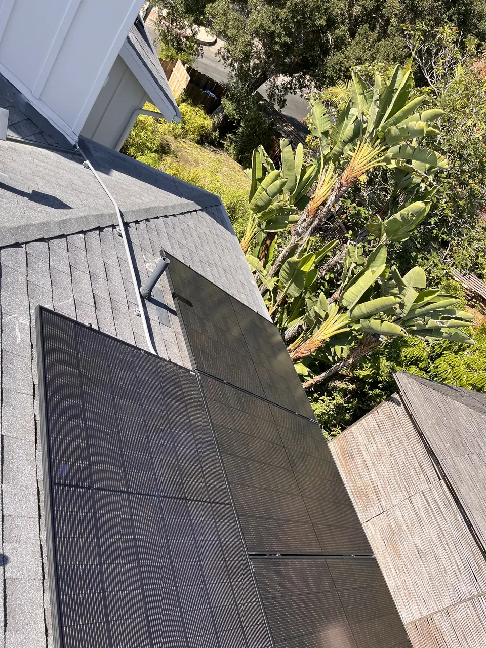 Finished rooftop solar panels on a Los Angeles home