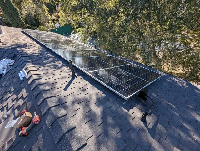 Completed residential solar project in Los Angeles, CA