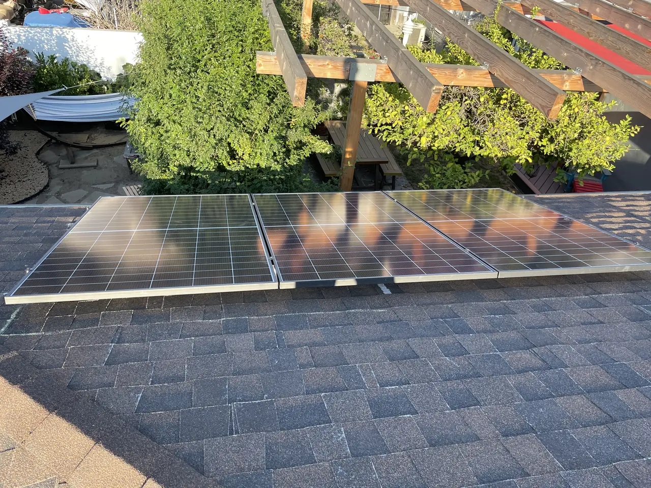 Finished rooftop solar panels on a Los Angeles home
