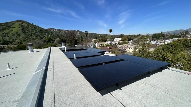Solar array close-up in Los Angeles, CA