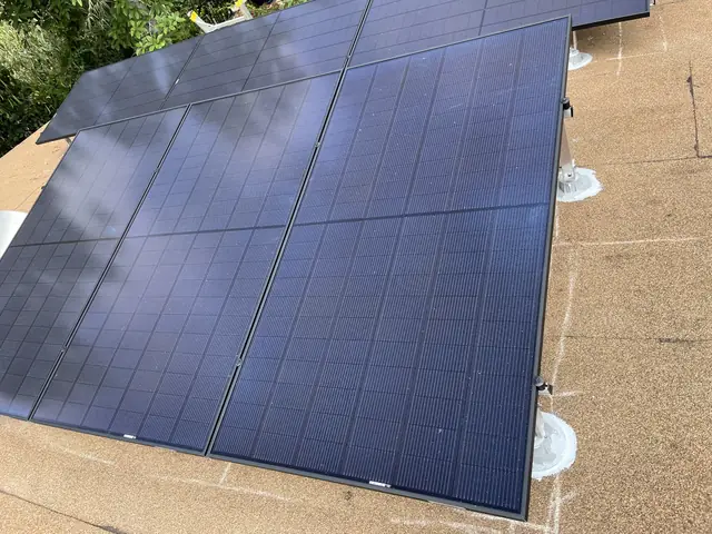 Solar array close-up in Los Angeles, CA