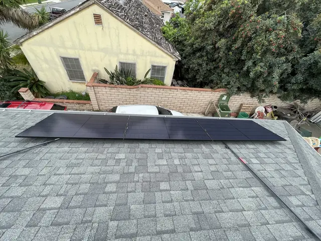 Completed residential solar project in Los Angeles, CA
