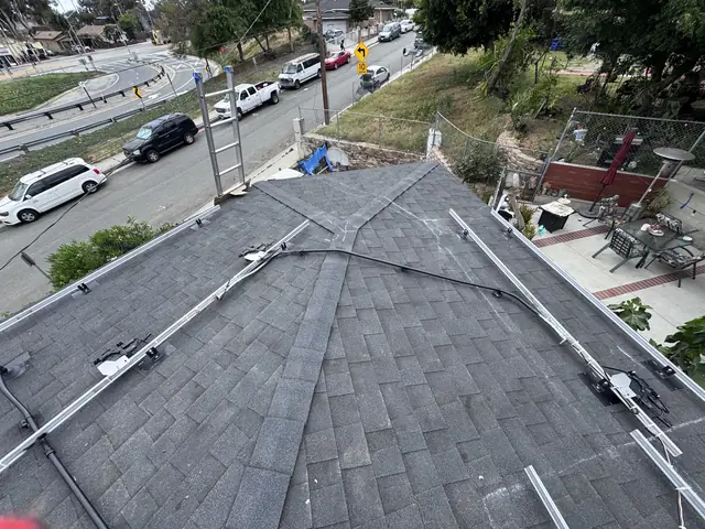 Finished rooftop solar panels on a Los Angeles home