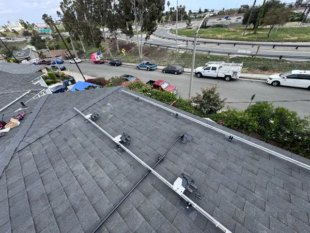 2.67 kW solar panel array on a composition shingle roof in Los Angeles, CA