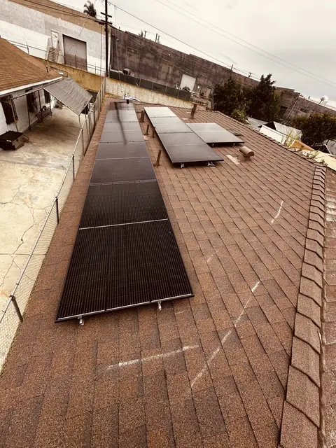 Solar array close-up in Los Angeles, CA