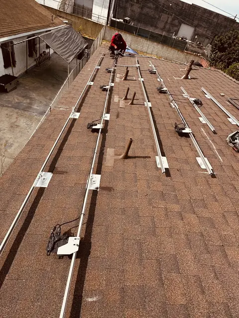 Finished rooftop solar panels on a Los Angeles home