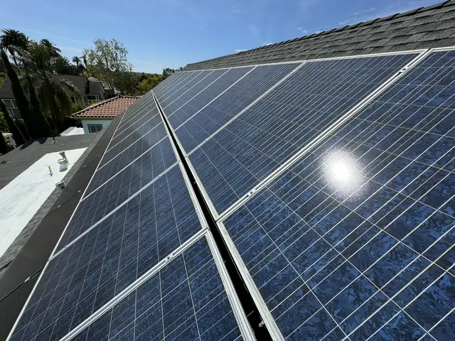 Solar array close-up in Los Angeles, CA