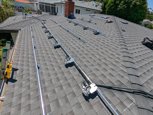 Solar array close-up in Los Angeles, CA