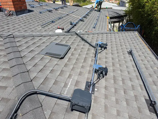 Finished rooftop solar panels on a Los Angeles home