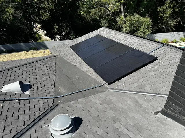 Solar array close-up in Los Angeles, CA