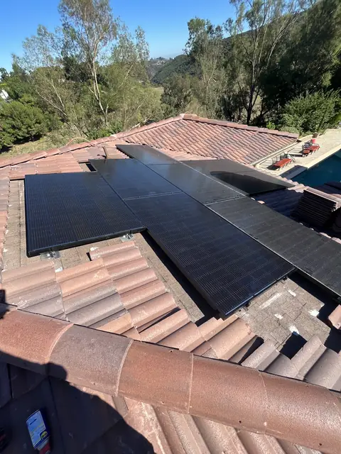 9.9 kW solar panel array on a tile roof in Los Angeles, CA