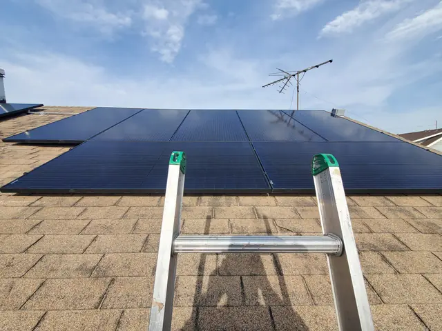 Solar array close-up in Los Angeles, CA