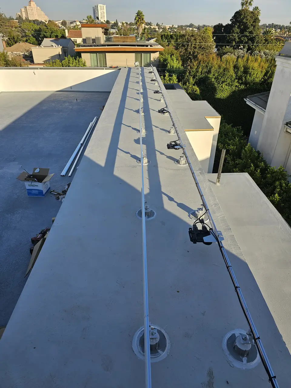 Finished rooftop solar panels on a Los Angeles home