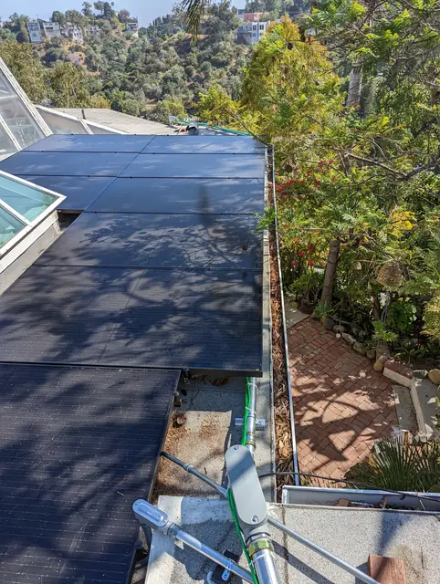 solar panel array on a flat roof in Los Angeles, CA