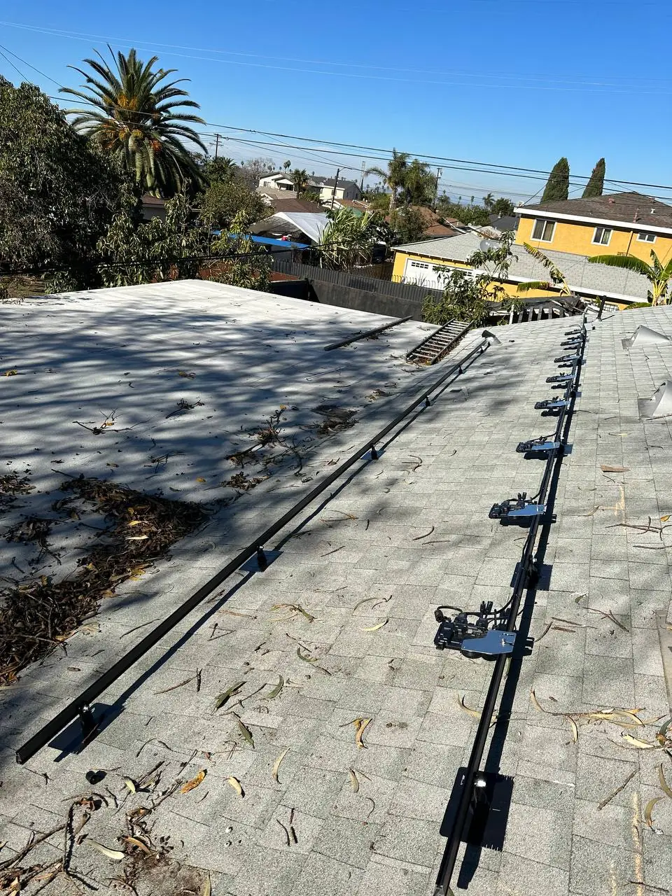 Finished rooftop solar panels on a Los Angeles home