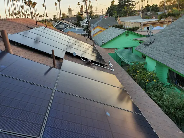 Rooftop solar installation by Cali Energy in Los Angeles, CA