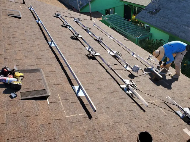 Solar array close-up in Los Angeles, CA