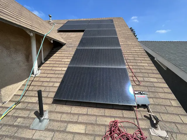Completed residential solar project in Los Angeles, CA